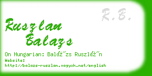ruszlan balazs business card
